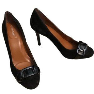 Calvin Klein Black Pumps Chain Accent Size 8.5